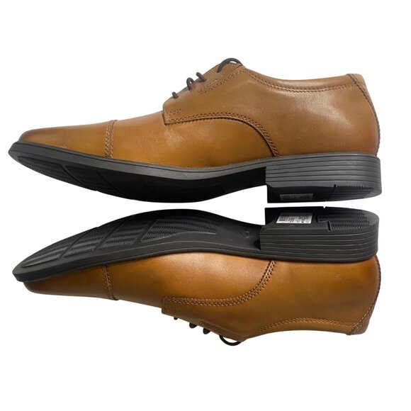 Clarks Tilden Cap Leather Oxford Dress Shoes Mens Size 11M Dark Tan Dress Shoe C - Picture 10 of 14